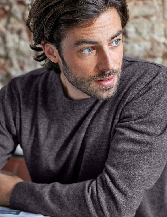 Trui met ronde hals met 80% wol (antraciet) Trui met ronde hals met 80% wol (antraciet)